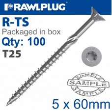 TORX T25 CHIPBOARD SCREW 5.0X60MM X100-BOX